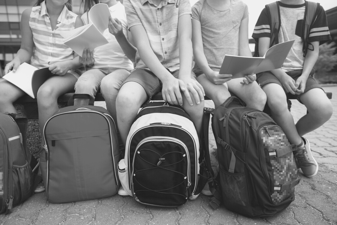 Students with School Backpacks